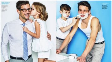 Models Kelly Rippy and Simon Nessman come together for Macy's Father's Day 2017 catalogue.