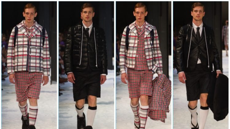 Moncler Gamme Bleu presents its spring-summer 2018 men's collection during Milan Fashion Week.