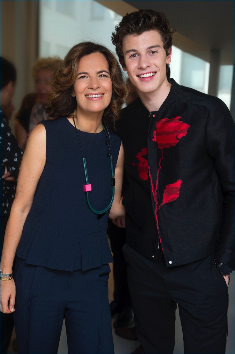 Roberta Armani poses for pictures with Shawn Mendes.