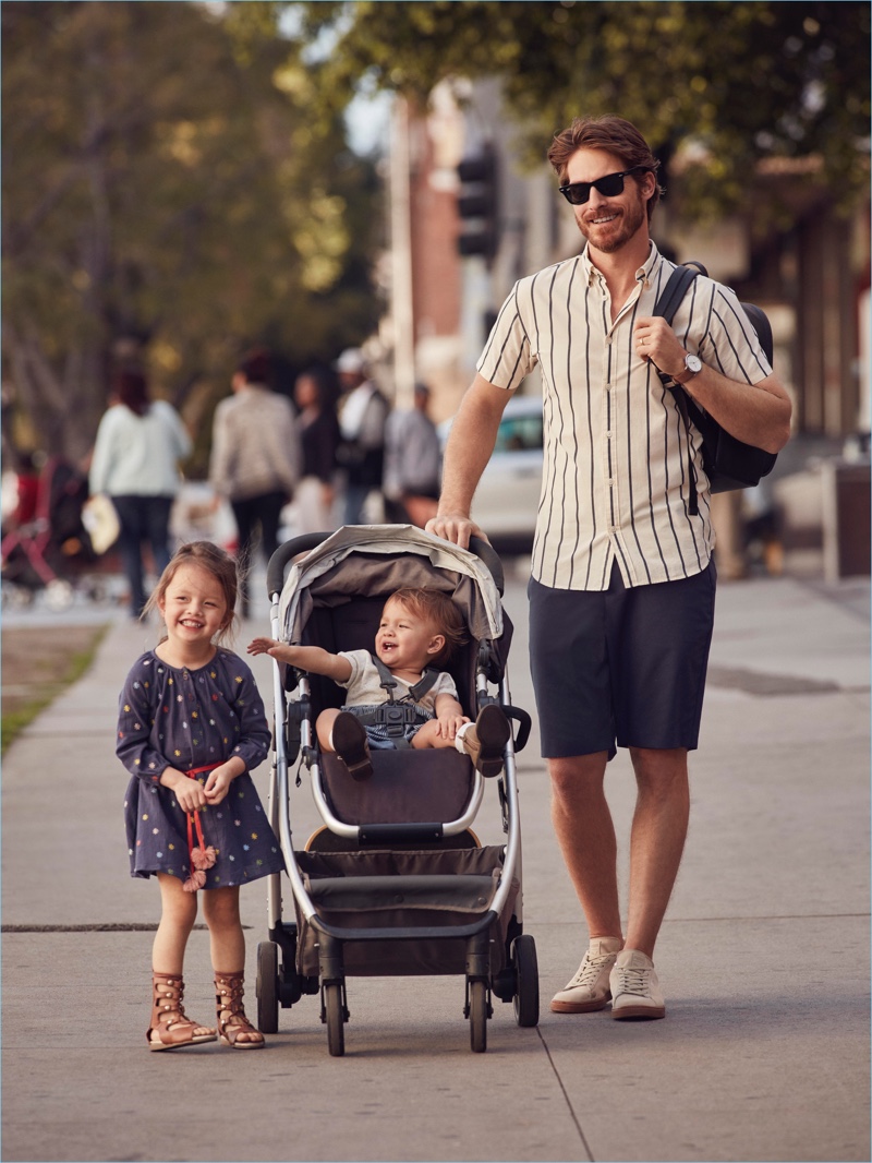 Ryan Burns and his daughters star in Lord & Taylor's Father's Day campaign.