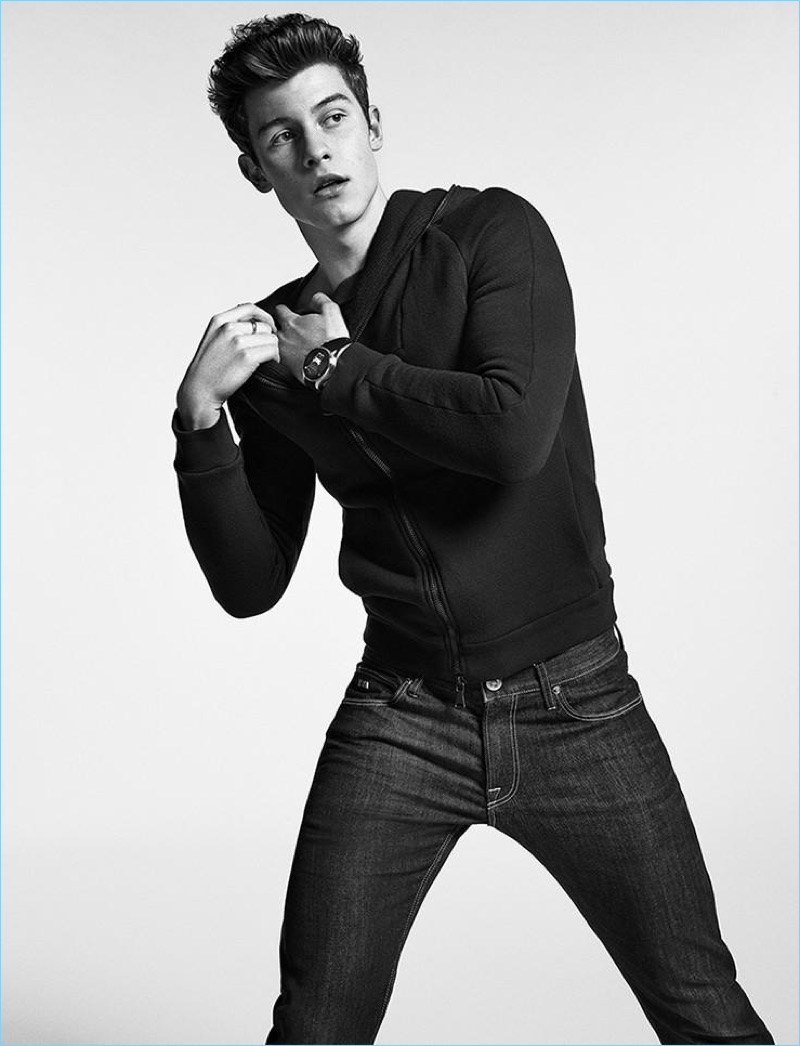 Sabine Villiard photographs Shawn Mendes for Emporio Armani's Connected campaign.