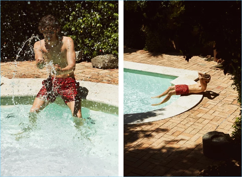 Summer’s in full session with Tod’s mid-length printed swim shorts $295.