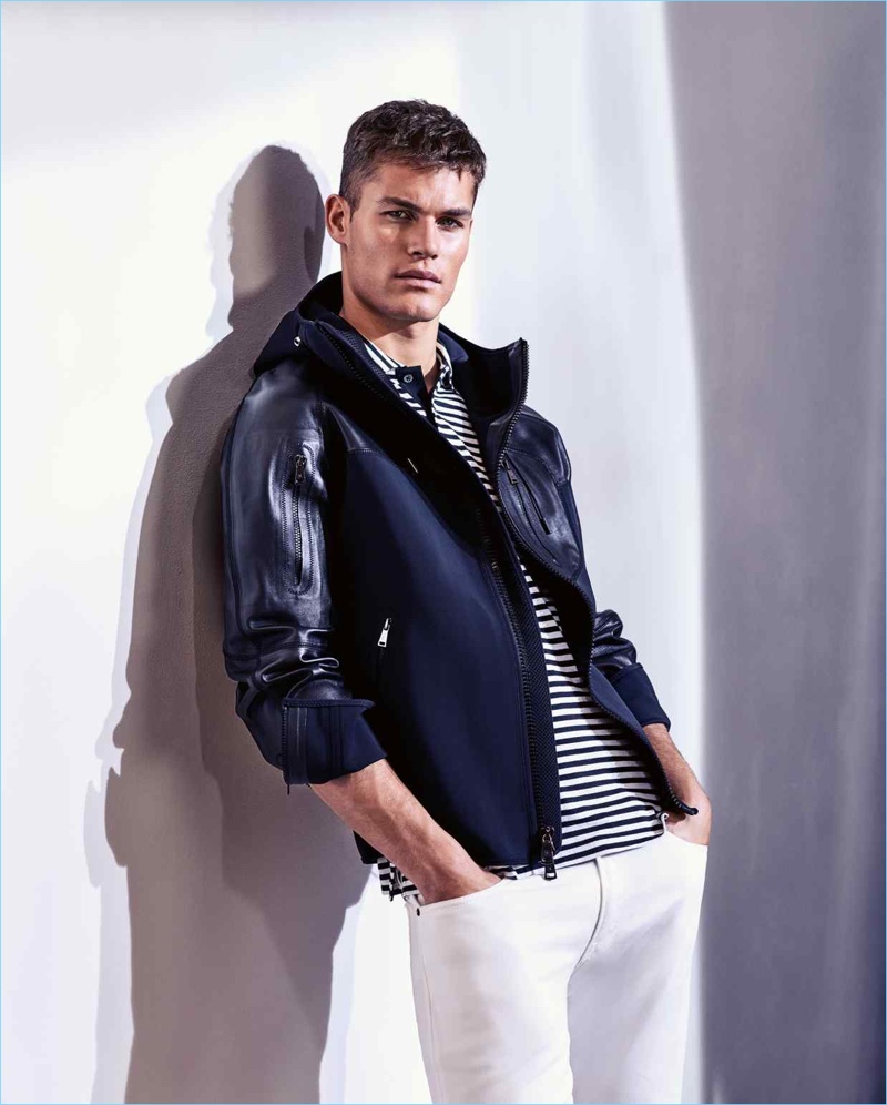 Tyler Maher stars in a nautical-inspired fashion editorial for How to Spend It.