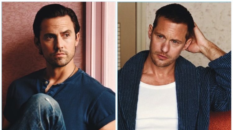 Actors Milo Ventimiglia and Alexander Skarsgård appear in a photo shoot for W magazine.