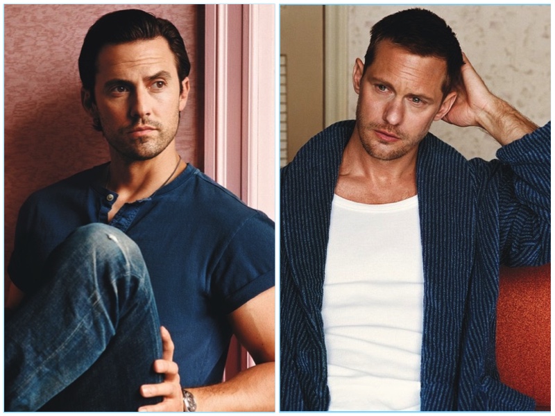 Actors Milo Ventimiglia and Alexander Skarsgård appear in a photo shoot for W magazine.