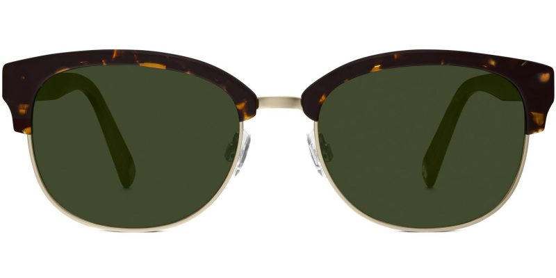 Bring a retro attitude to your sunny day with these Warby Parker Eliot whiskey tortoise print sunglasses $145 with olive green polarized lenses.