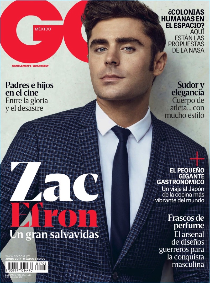 Zac Efron covers the June 2017 issue of GQ México.