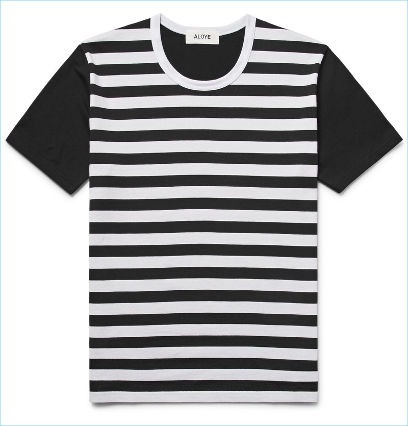 ALOYE Striped Cotton-Jersey T-Shirt