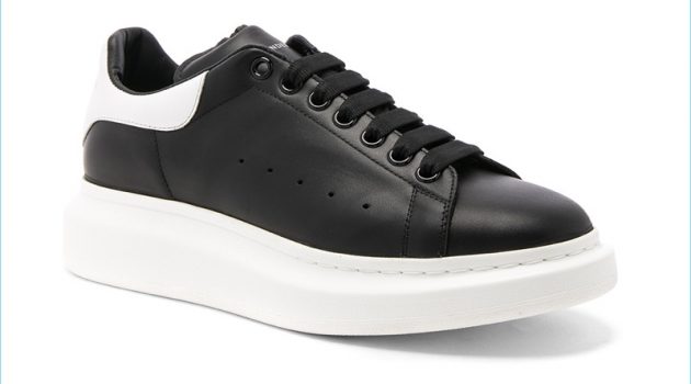Get Lifted: Alexander McQueen's Platform Sneakers Alexander McQueen Black and White Leather Platform Sneakers