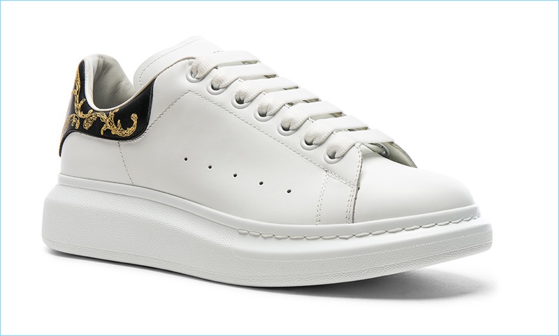 Alexander McQueen White Leather Platform Sneakers