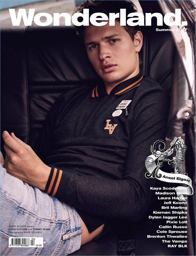 Ansel Elgort covers the summer 2017 issue of Wonderland magazine.