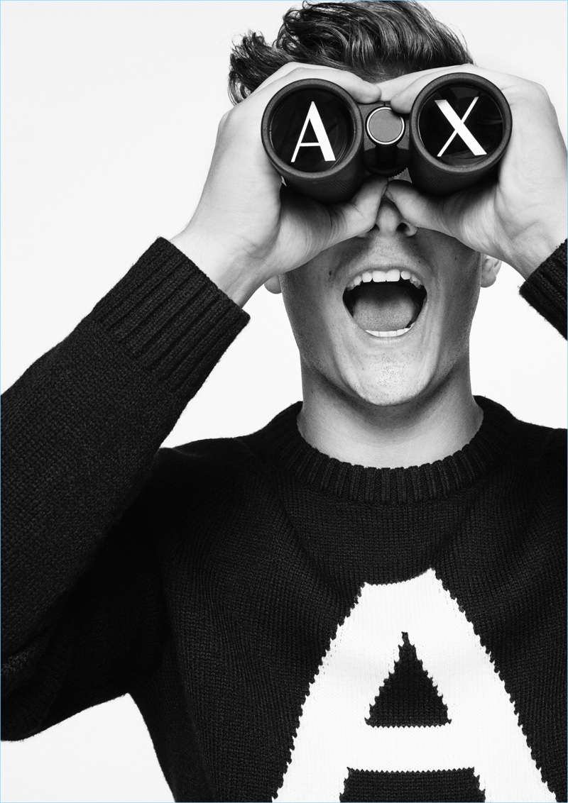 Dutch DJ Martin Garrix appears in Armani Exchange's fall-winter 2017 campaign.