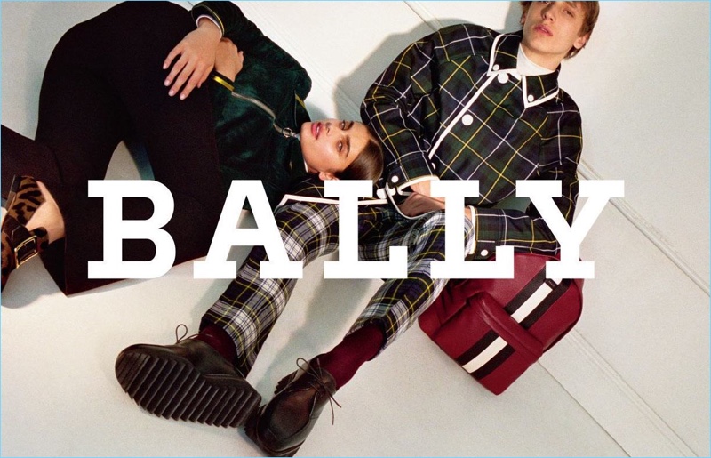 Taylor Hill and Antoine Duvernois appear in Bally's fall-winter 2017 campaign.