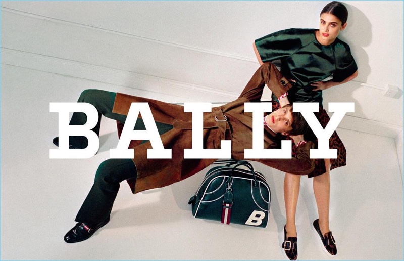 Models Antoine Duvernois and Taylor Hill come together for Bally's fall-winter 2017 campaign.