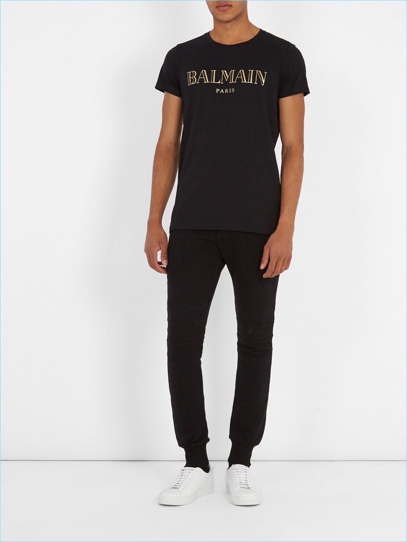 Balmain Logo-Print Cotton T-Shirt