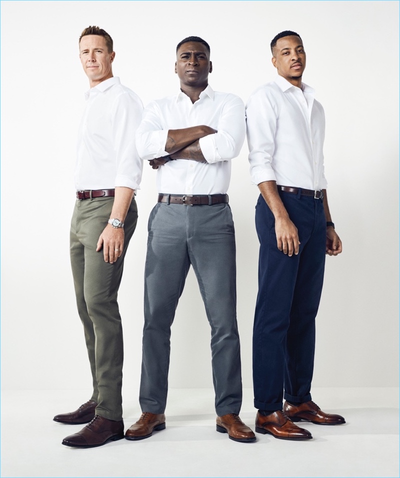 Matt Ryan, Didi Gregorius, and CJ McCollum sport Banana Republic's Rapid Movement chinos.