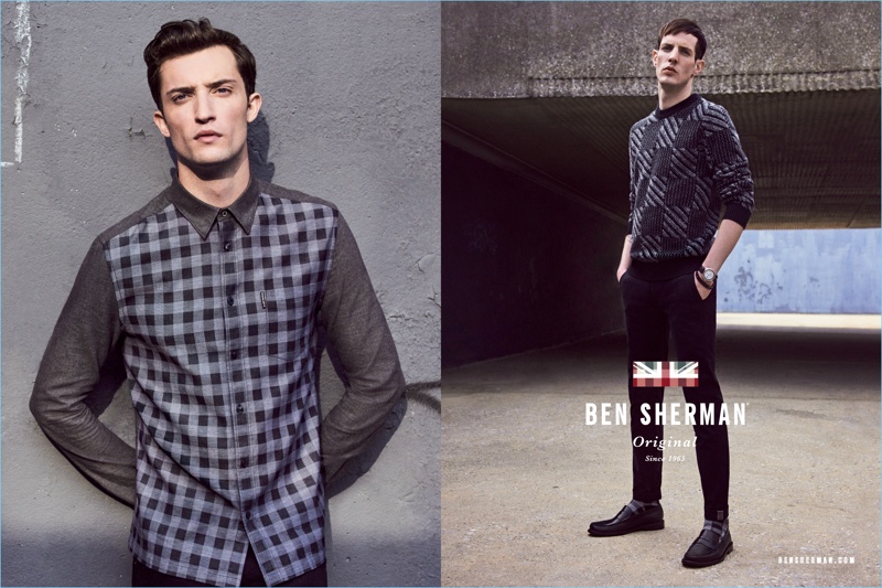 Models Max Von Isser and Aaron Vernon star in Ben Sherman's fall-winter 2017 campaign.