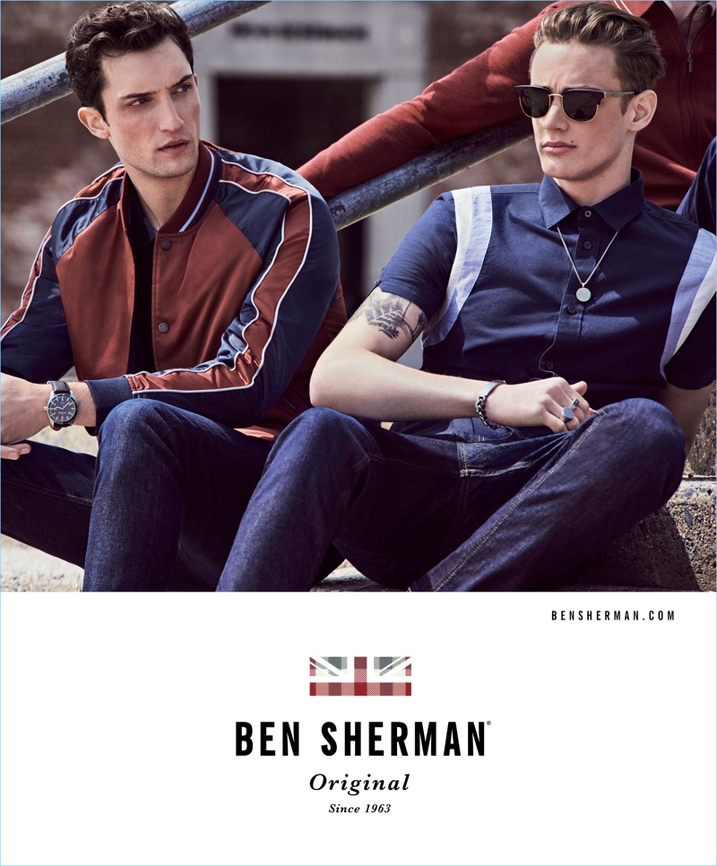 Models Max Von Isser and Charlie James come together for Ben Sherman's fall-winter 2017 campaign.