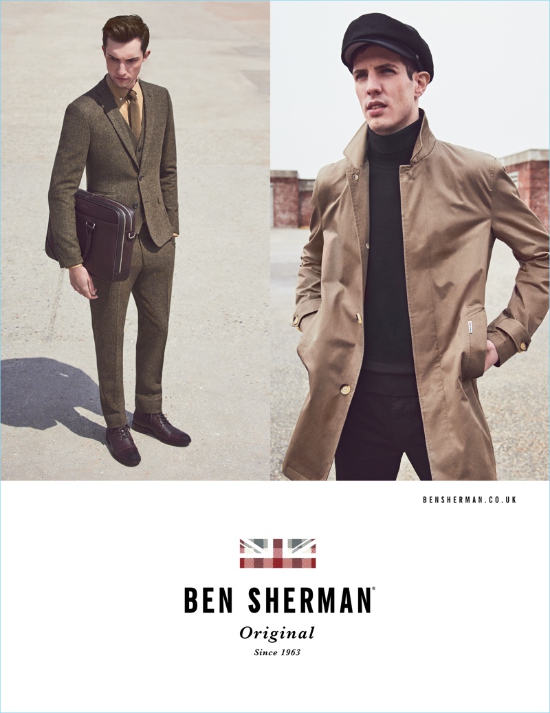 Ben Sherman enlists Max Von Isser and Aaron Vernon for its fall-winter 2017 campaign, which features military-inspired styles.