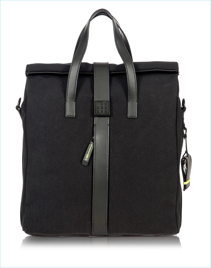 Bric's Black Nylon and Leather Tote Bag