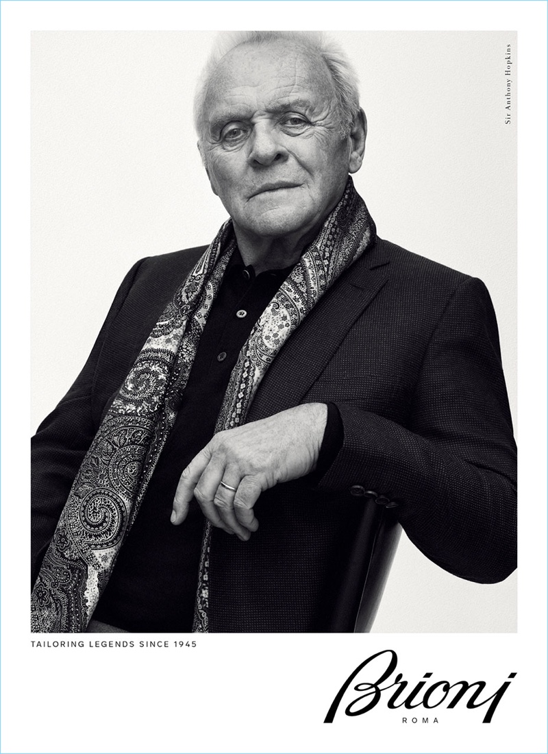 Sir Anthony Hopkins stars in Brioni's fall-winter 2017 campaign.