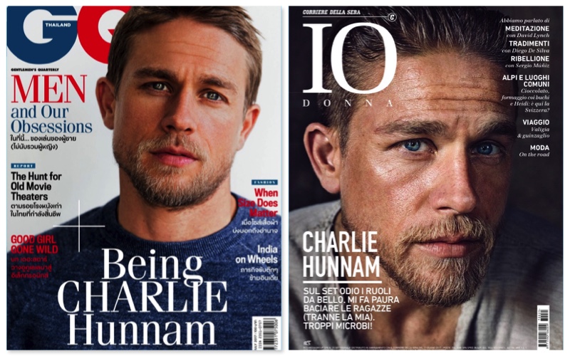 English actor Charlie Hunnam covers GQ Thailand and IO Donna.