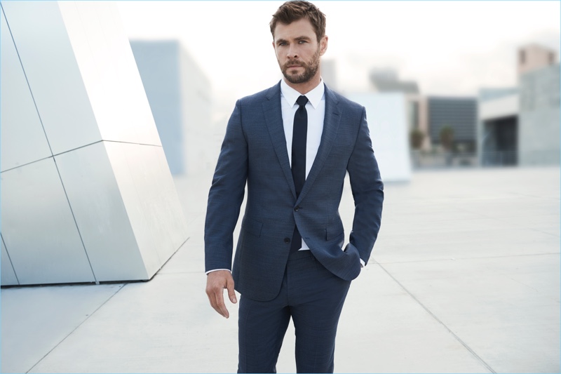 Chris Hemsworth suits up for the latest campaign for BOSS Bottled.