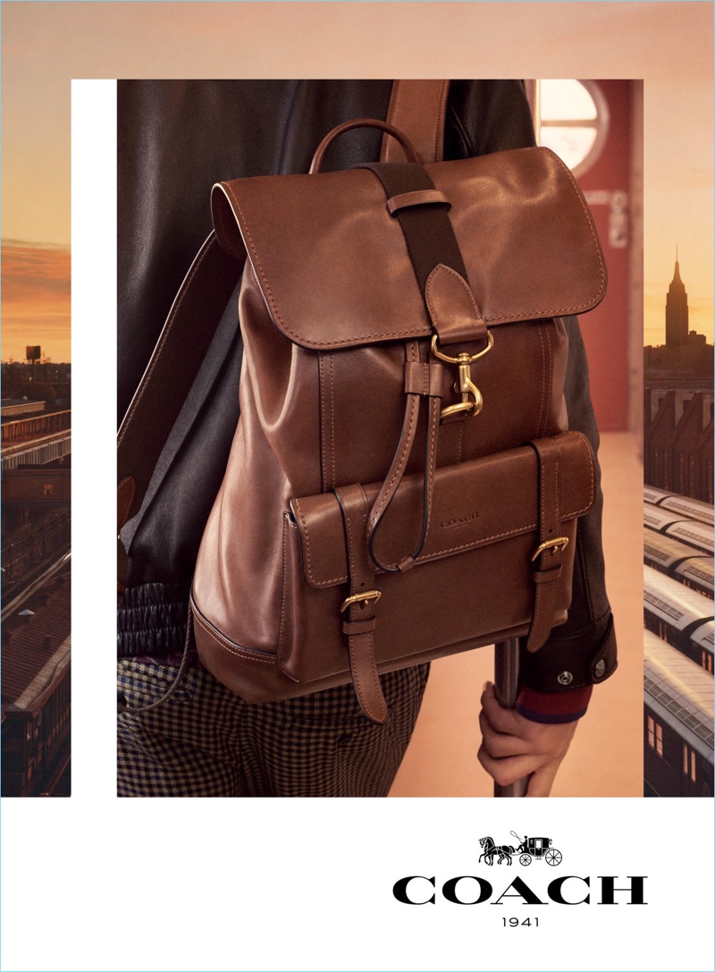 The leather Bleeker backpack $698 earns the spotlight for Coach's fall-winter 2017 campaign.