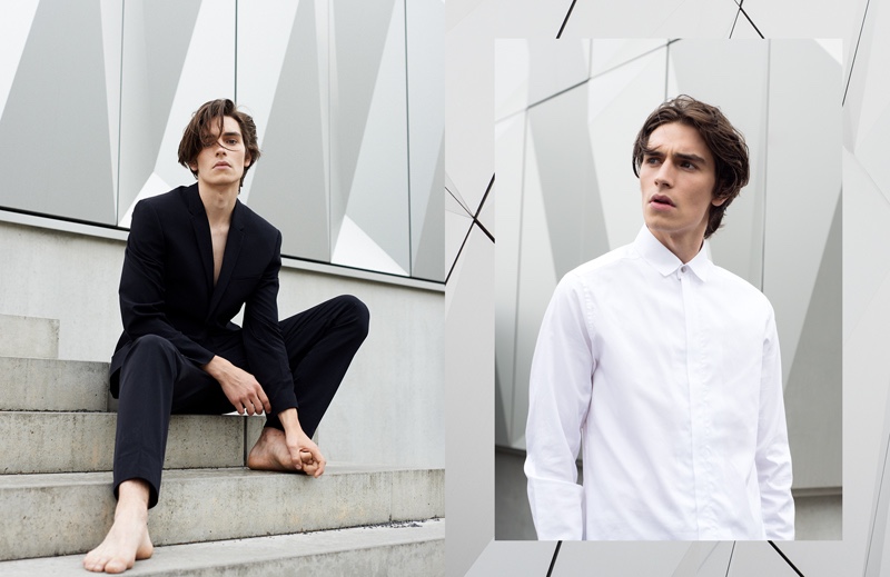  Left: Leon wears suit Porsche Design. Right: He wears shirt Tiger of Sweden.