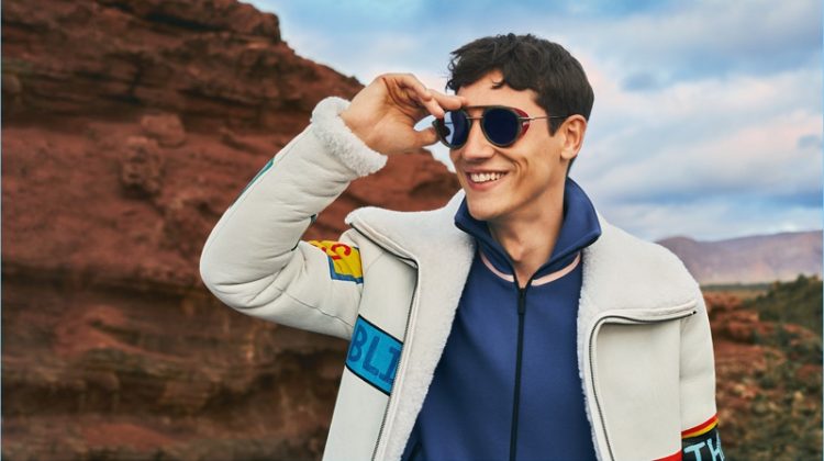 All smiles, Nicolas Ripoll stars in Fendi's fall-winter 2017 men's campaign.