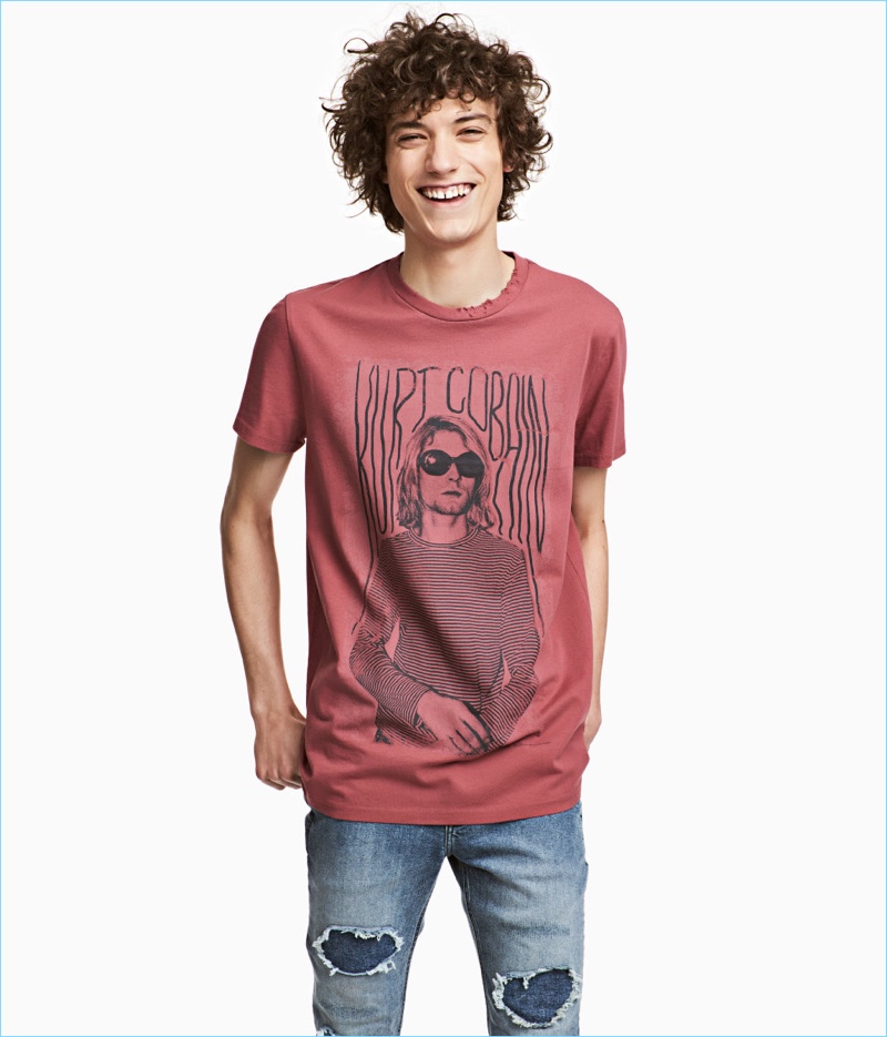 Red Kurt Cobain Men's T-Shirt