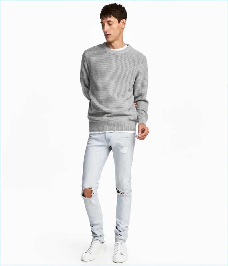 H&M Skinny Low Trashed Jeans