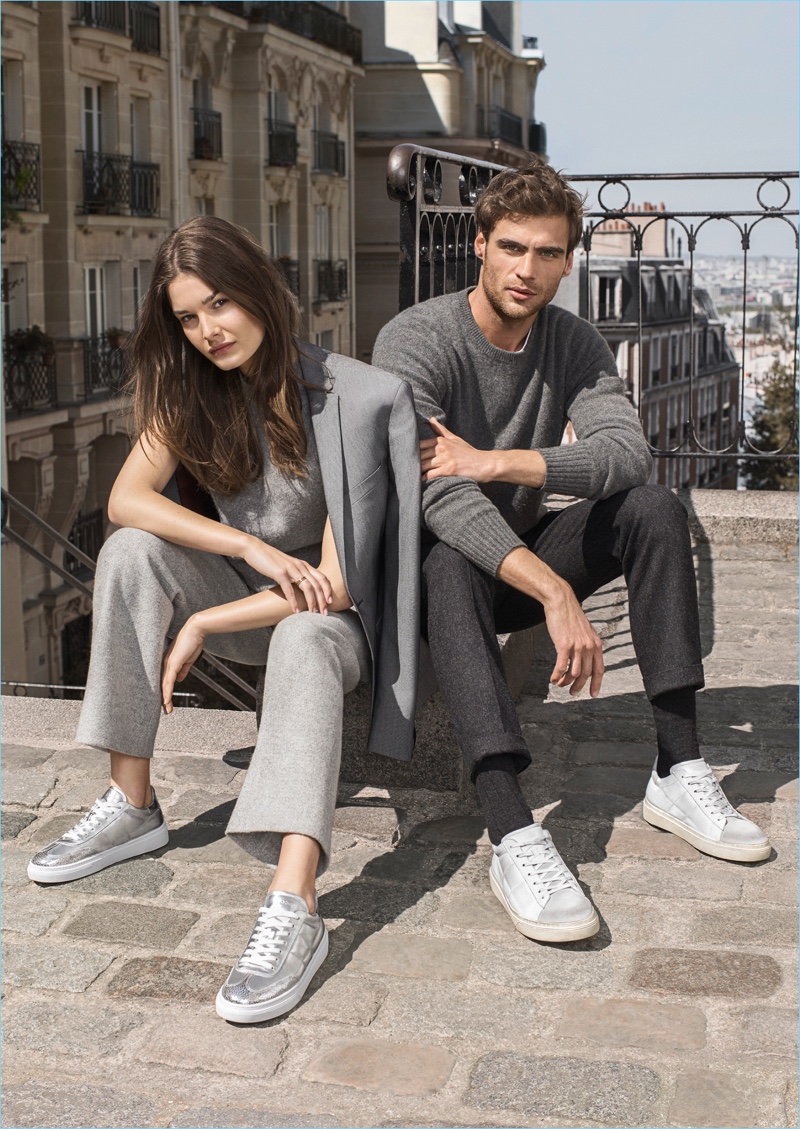 Ophelie Guillermand and George Alsford fronts Hogan's fall-winter 2017winter 2017 campaign.