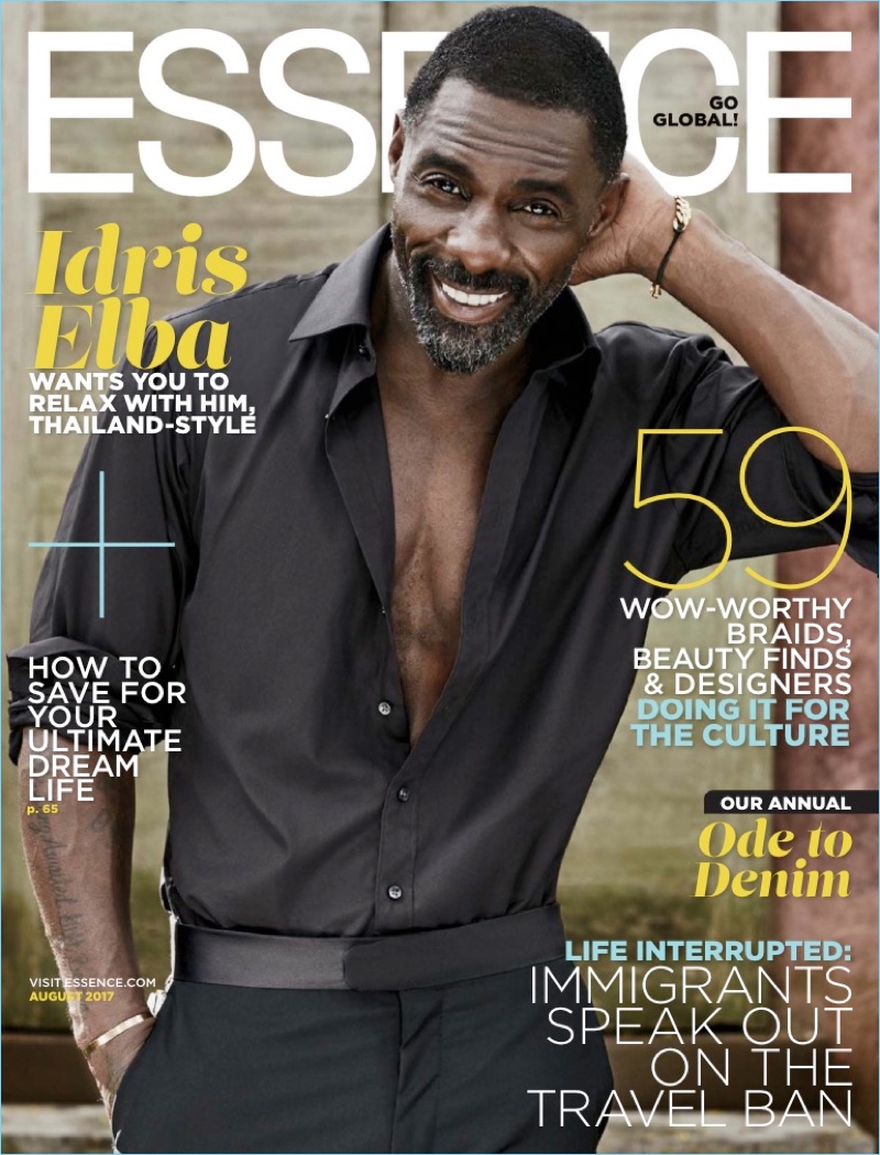 Idris Elba covers the August 2017 issue of Essence magazine.