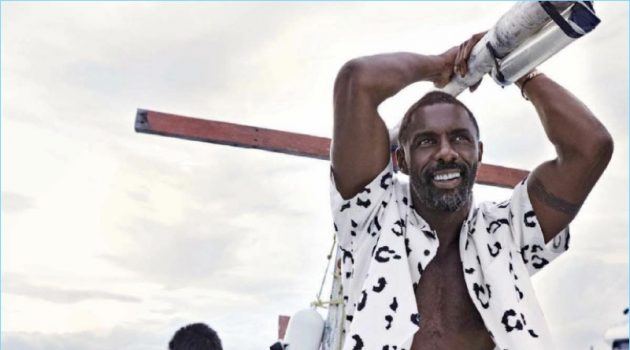 The Dark Tower star Idris Elba takes a boat trip with Essence magazine.
