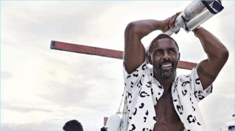 The Dark Tower star Idris Elba takes a boat trip with Essence magazine.