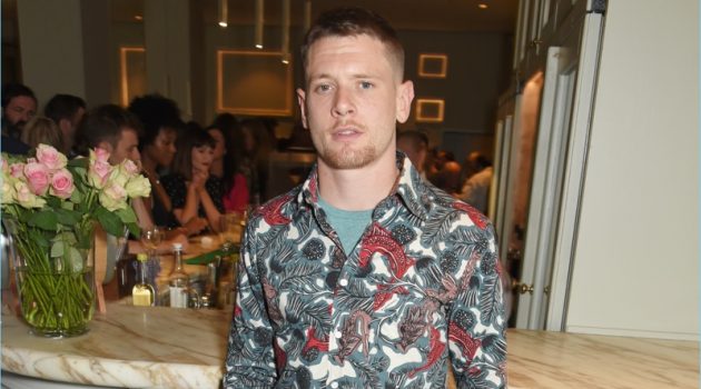 Jack O'Connell Makes Print Statement in Burberry Beasts Shirt July 2017: Jack O'Connell wears Burberry for the after party of Cat on a Hot Tin Roof in London.