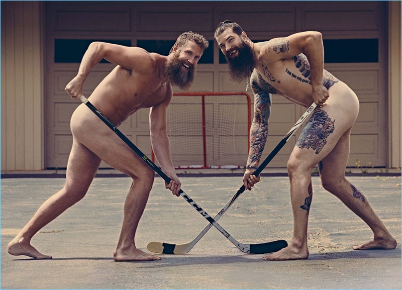 Hockey players Joe Thornton and Brent Burns go nude for the 2017 Body issue...