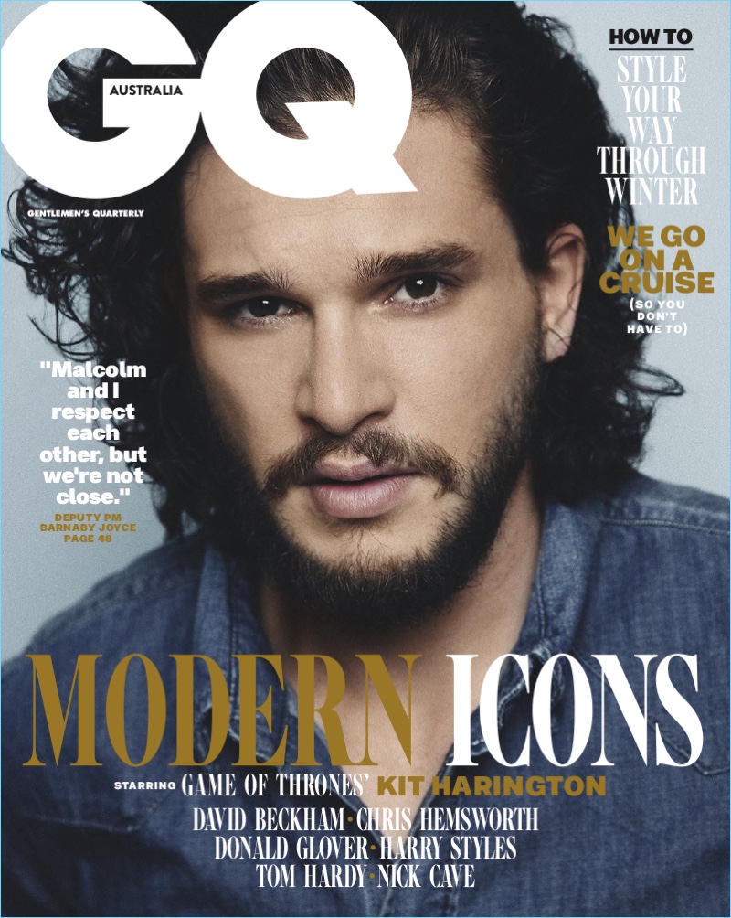 Kit Harington covers the August 2017 issue of GQ Australia.