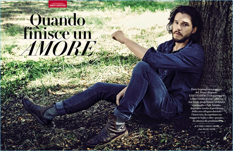 Marc Hom photographs Kit Harington for Vanity Fair Italia.