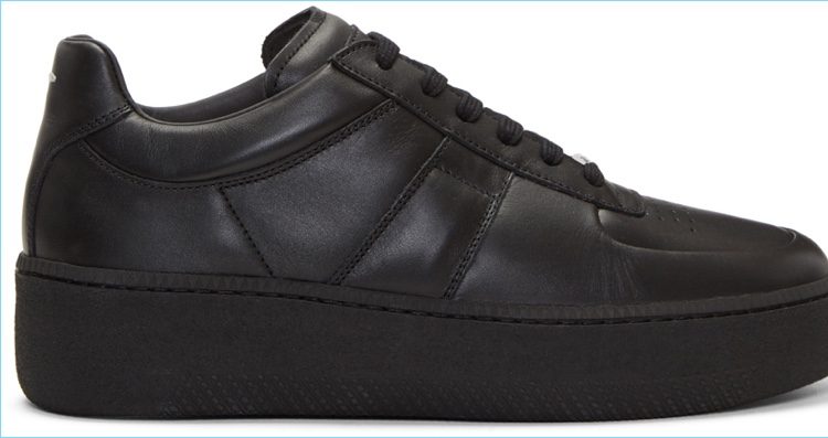 Maison Margiela Black Leather Platform Sneakers