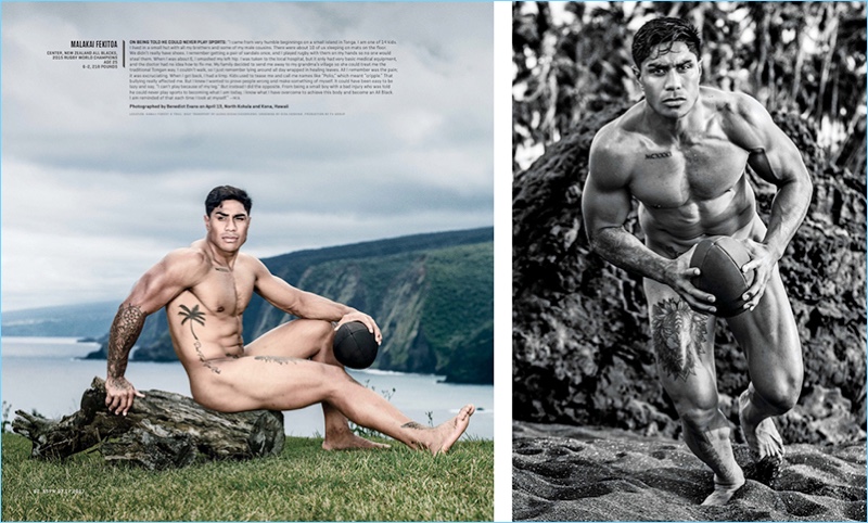 New Zealand rugby player Malakai Fekitoa goes nude for the 2017 Body issue of ESPN magazine.