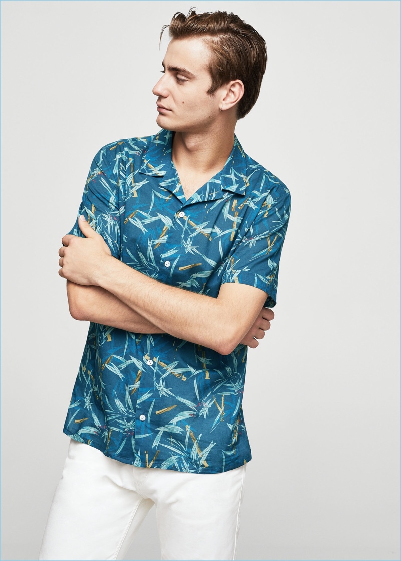 Mango Man Regular-Fit Leaf-Print Shirt $59.99 Get into the season with a touch of character, courtesy of Mango Man's leaf print shirt.
