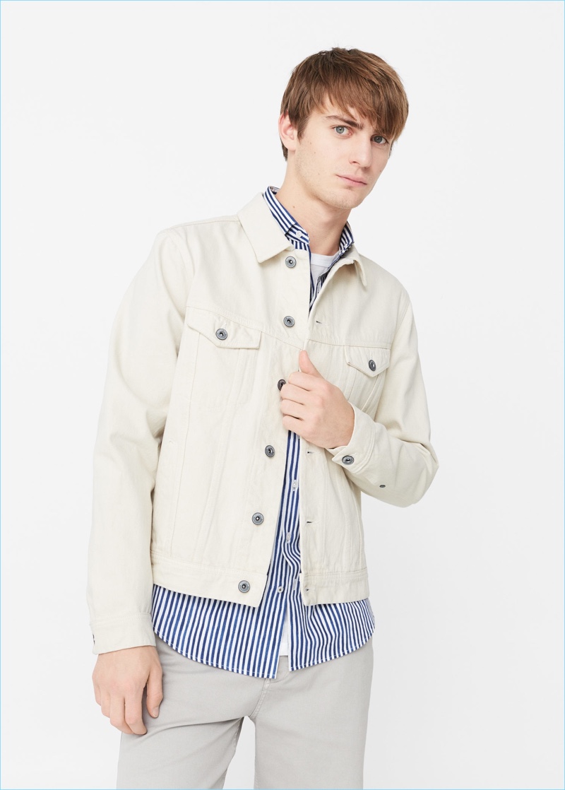 Mango Man White Denim Jacket $27.99 Nothing quite says summer like a white denim jacket.
