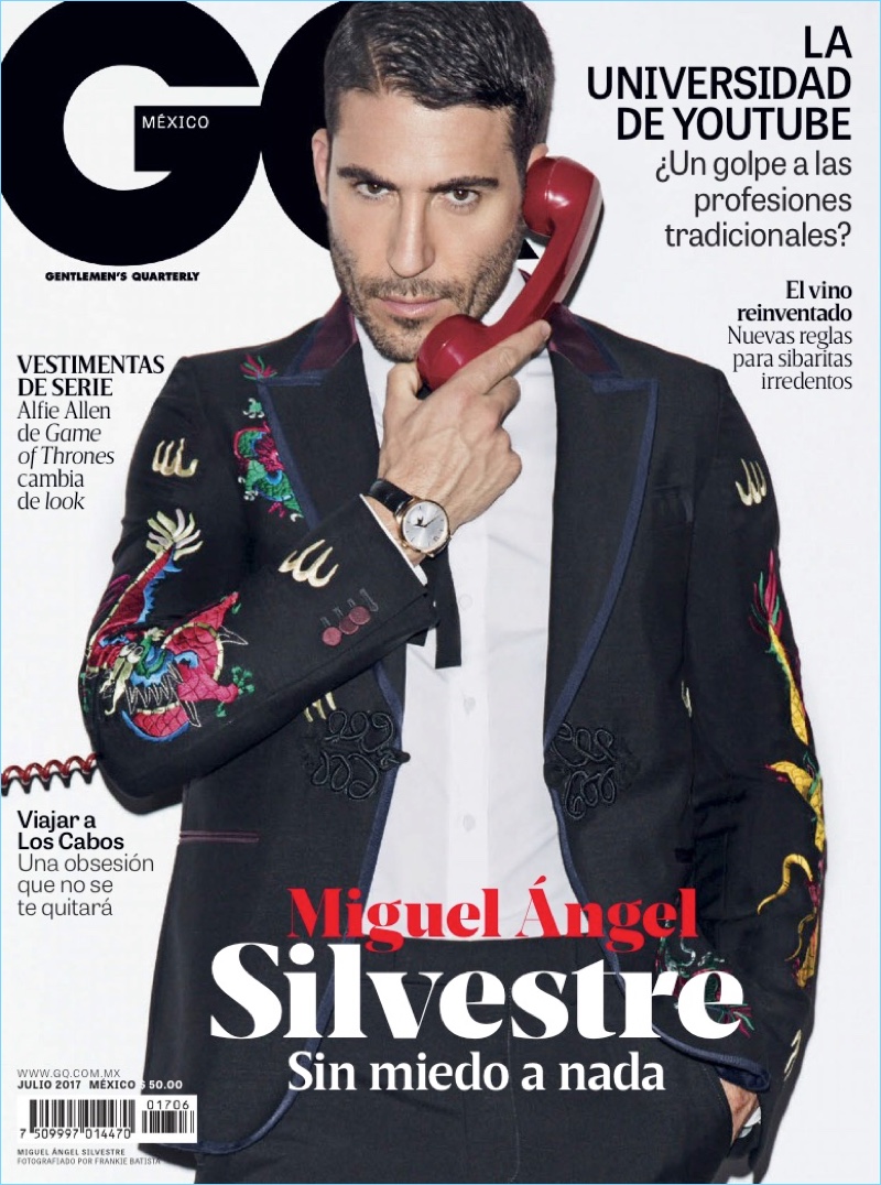 Miguel Ángel Silvestre covers the July 2017 issue of GQ México.