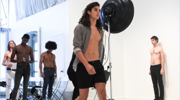 Vito Basso does a test walk for Parke & Ronen at its spring-summer 2018 casting.