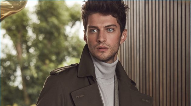 Reiss Outlines Sleek Fall '17 Wardrobe Matthew Bell dons a sleek trench coat from Reiss' fall-winter 2017 collection.
