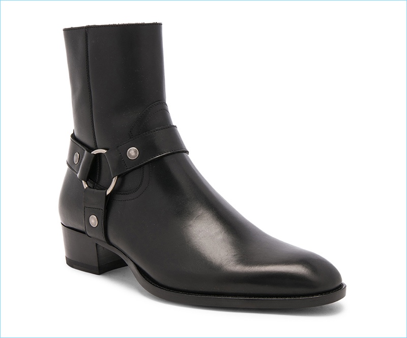 Saint Laurent Leather Wyatt Harness Boots