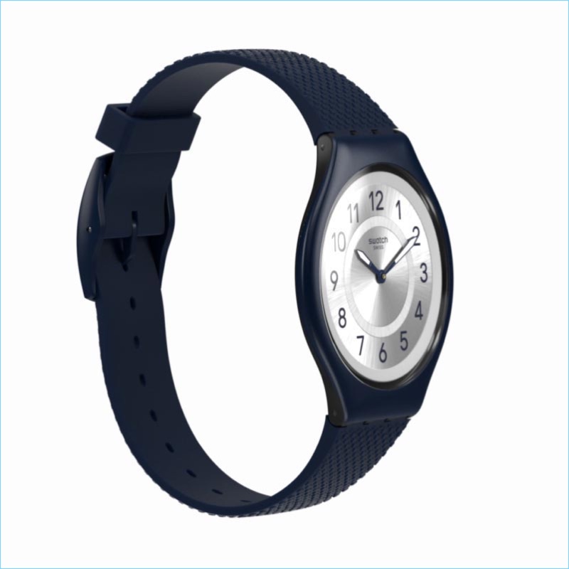 A side view of Swatch's SKIN watch showcases just how thin it is. » Swatch Makes an Ultra-Thin Statement with Its SKIN Watches A side view of Swatch's SKIN watch showcases just how thin it is.