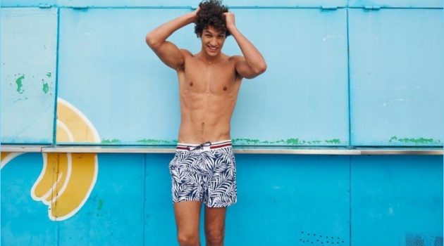 What to Wear Now: Palm Print Swim Shorts Tommy Hilfiger Botanic Print Swim Trunks